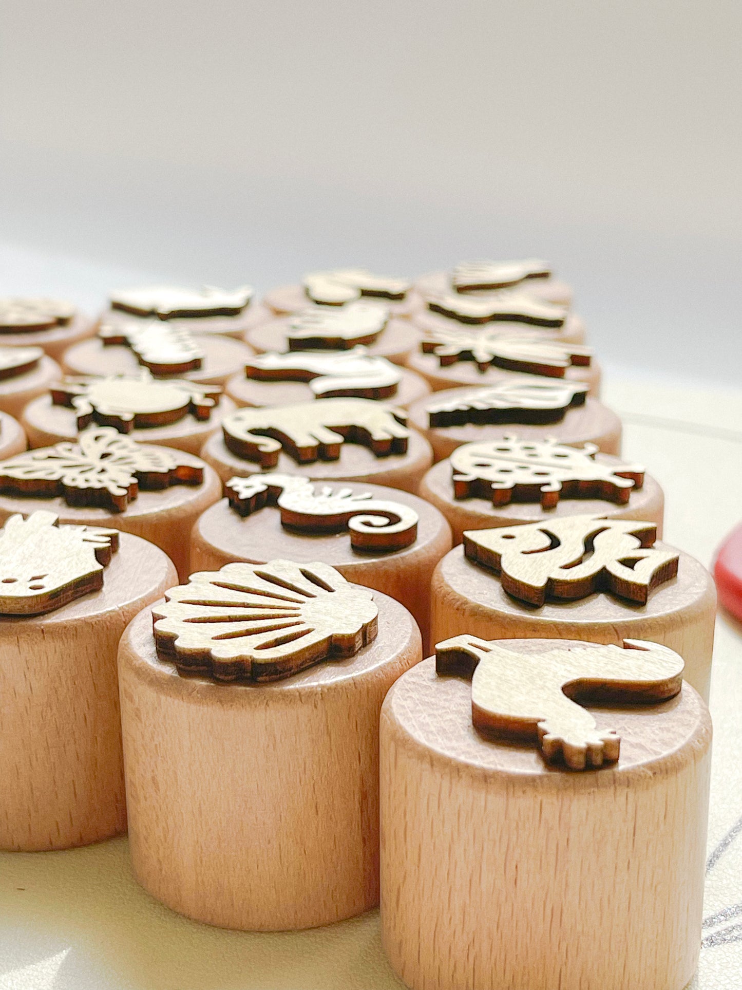 28 Nature-Inspired Wooden Clay Stamp Set - DIY Kit for Dough & Clay Press (Certified Beechwood)