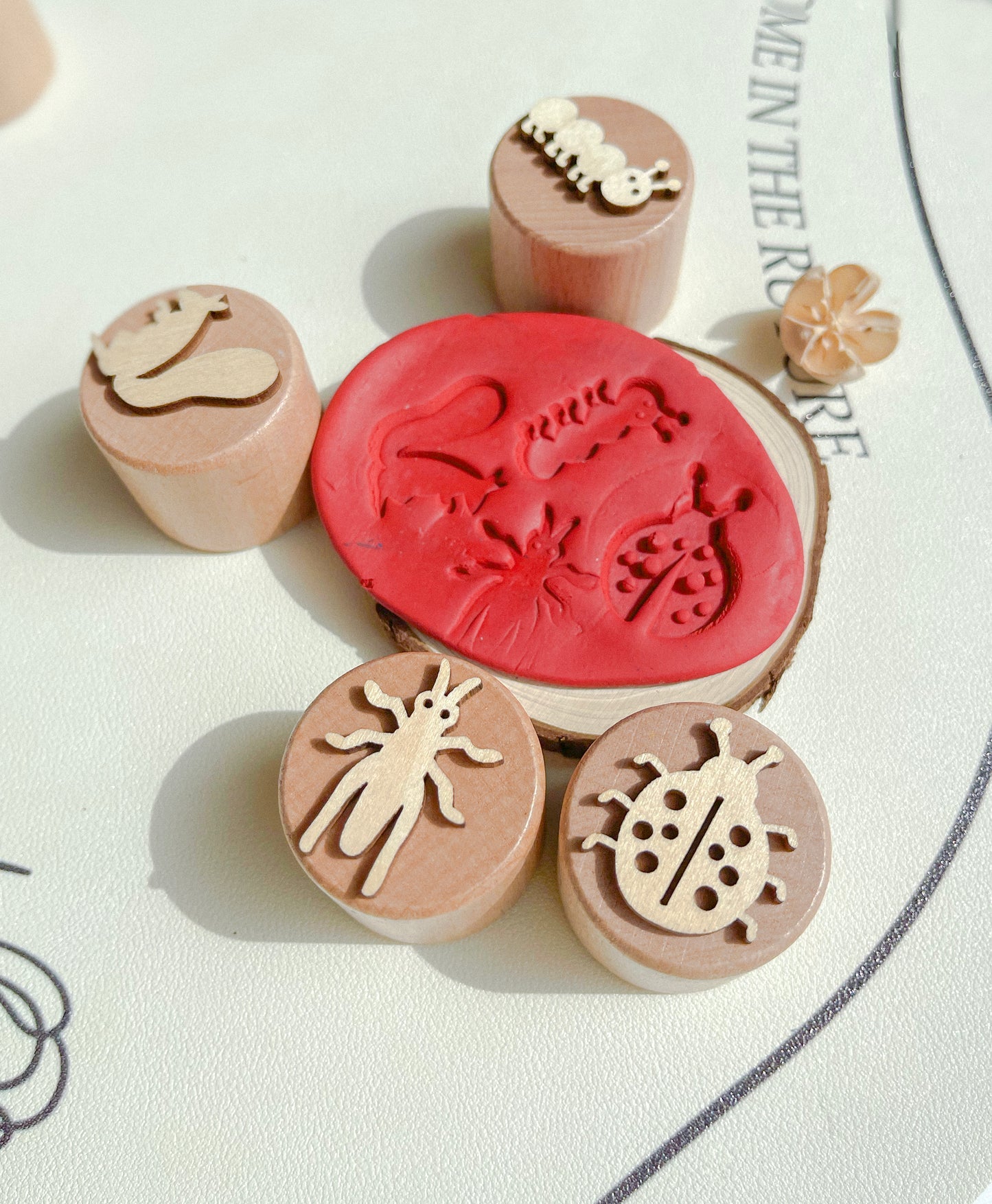 28 Nature-Inspired Wooden Clay Stamp Set - DIY Kit for Dough & Clay Press (Certified Beechwood)